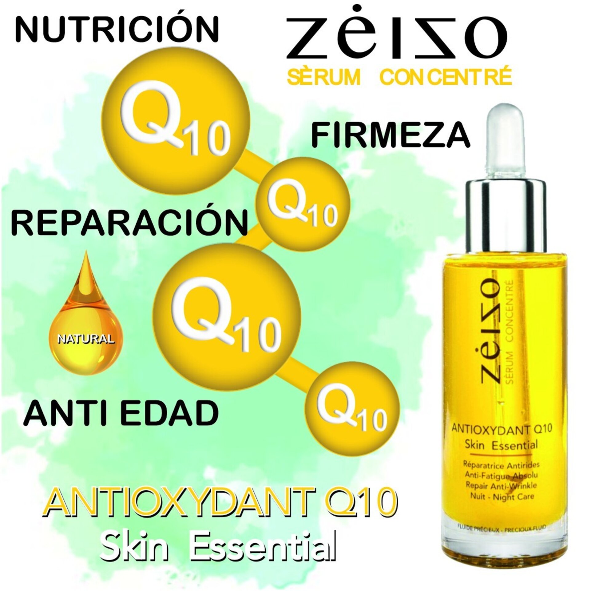 Serum antioxidante Zeizo con Coenzima Q10, ácido hialurónico y vitamina E - 2