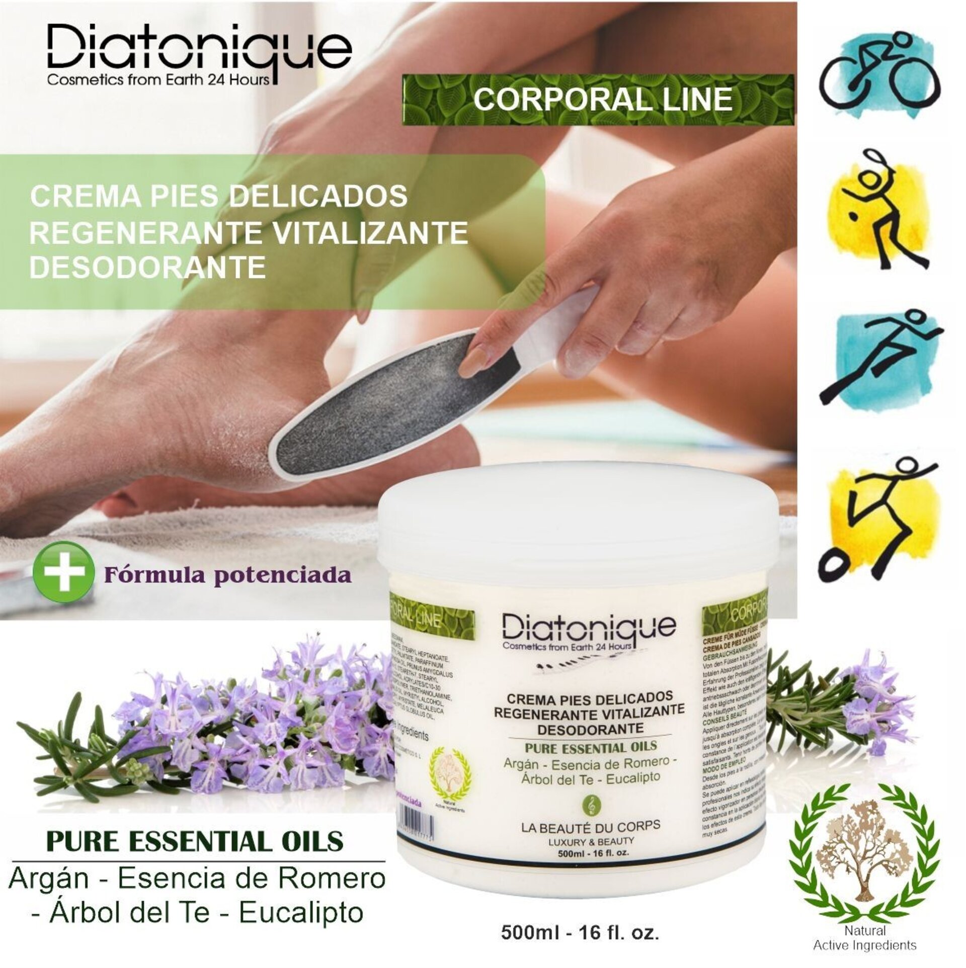 Crema para Pies Delicados Mas Plus de Diatonique 500 ml - 2
