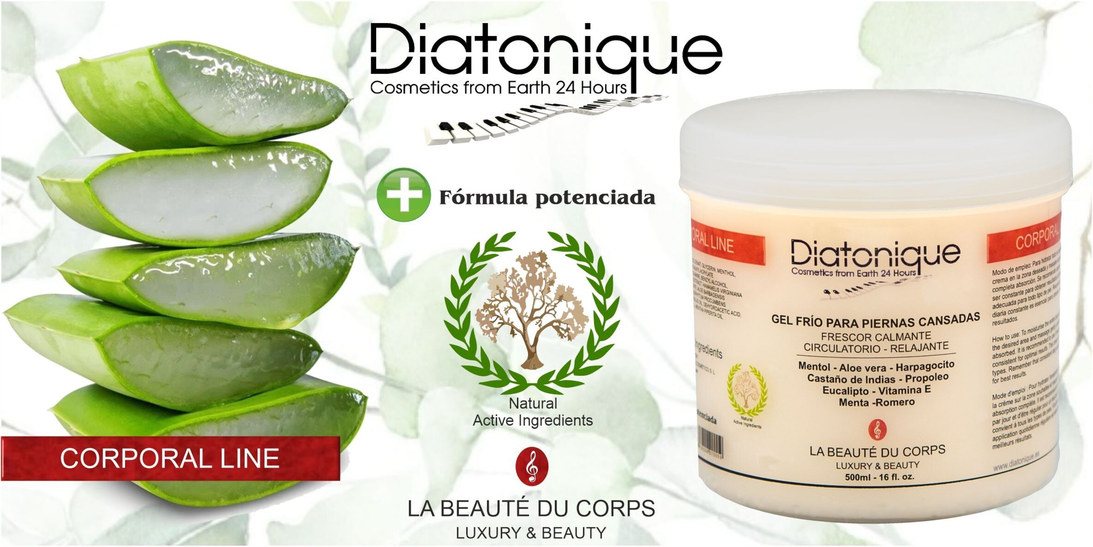 GEL FRÍO Piernas Cansadas Mas Plus Diatonique 500 ml - Alivio al Instante - 4