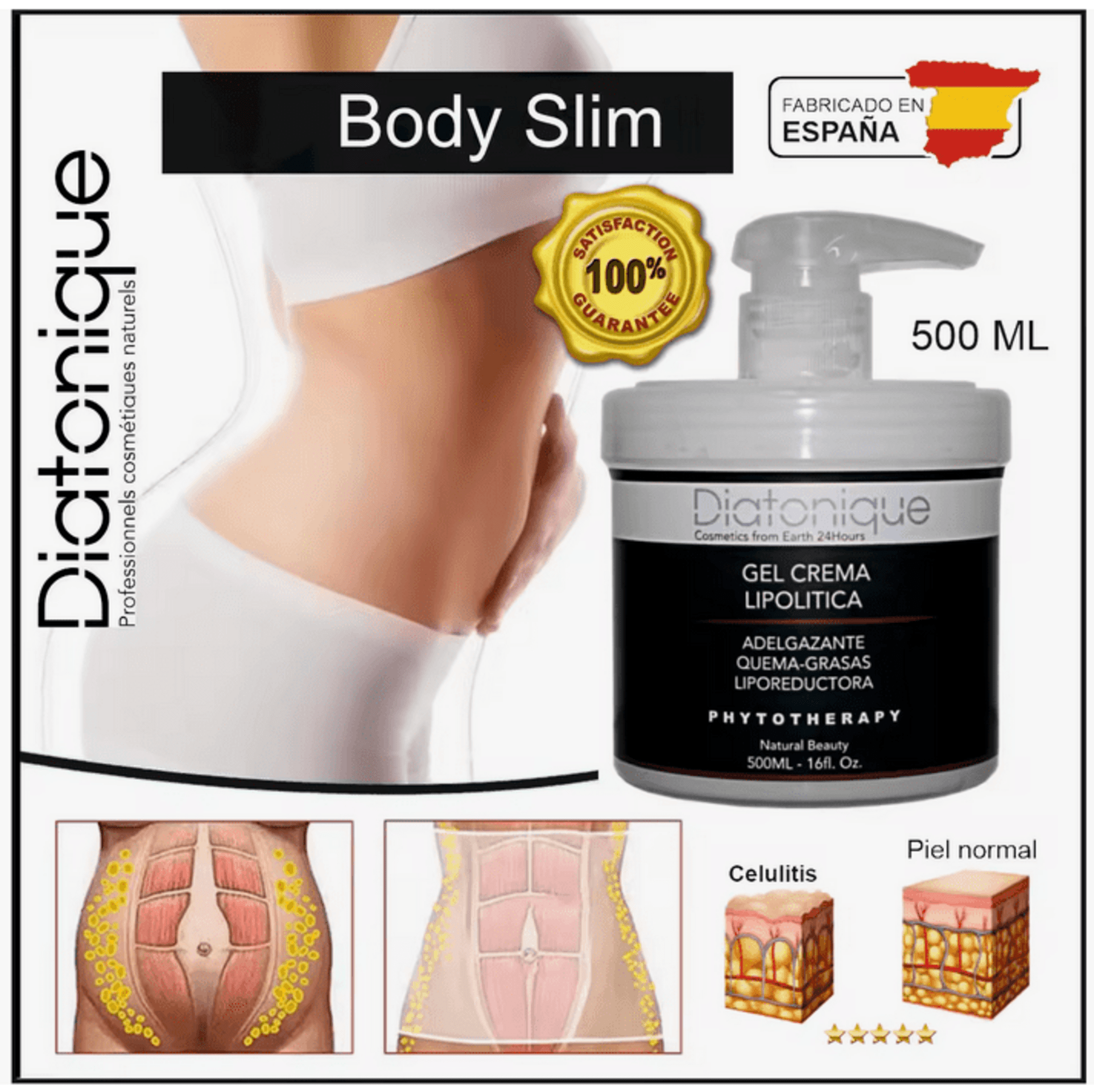 Gel Slim Liporeductor Quema Grasas - Diatonique - Vientre Plano - 500 ml - 2