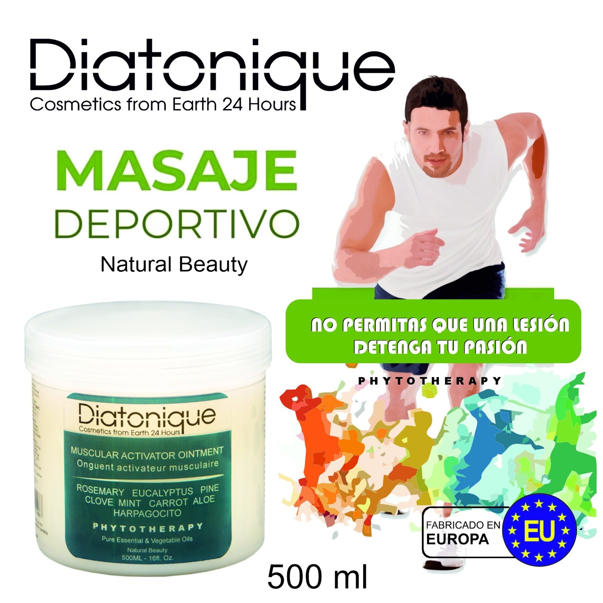 Crema Muscular de calentamiento y entrenamiento 500 ml Diatonique - 2