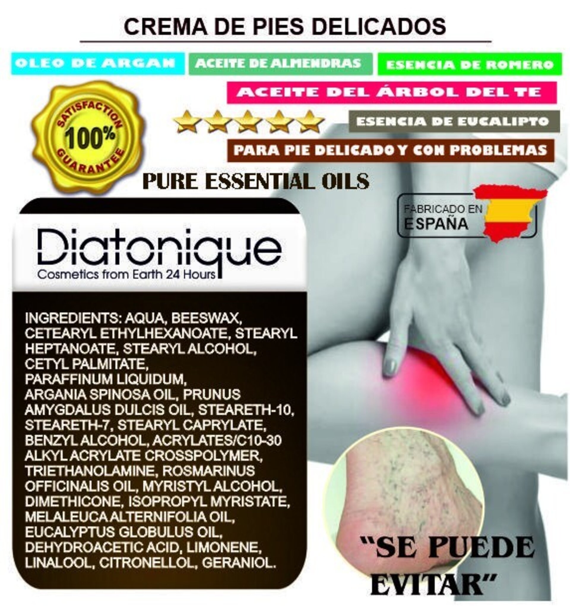 Crema de pies delicados con argán Diatonique - Aromaterapia 500 ml - 3