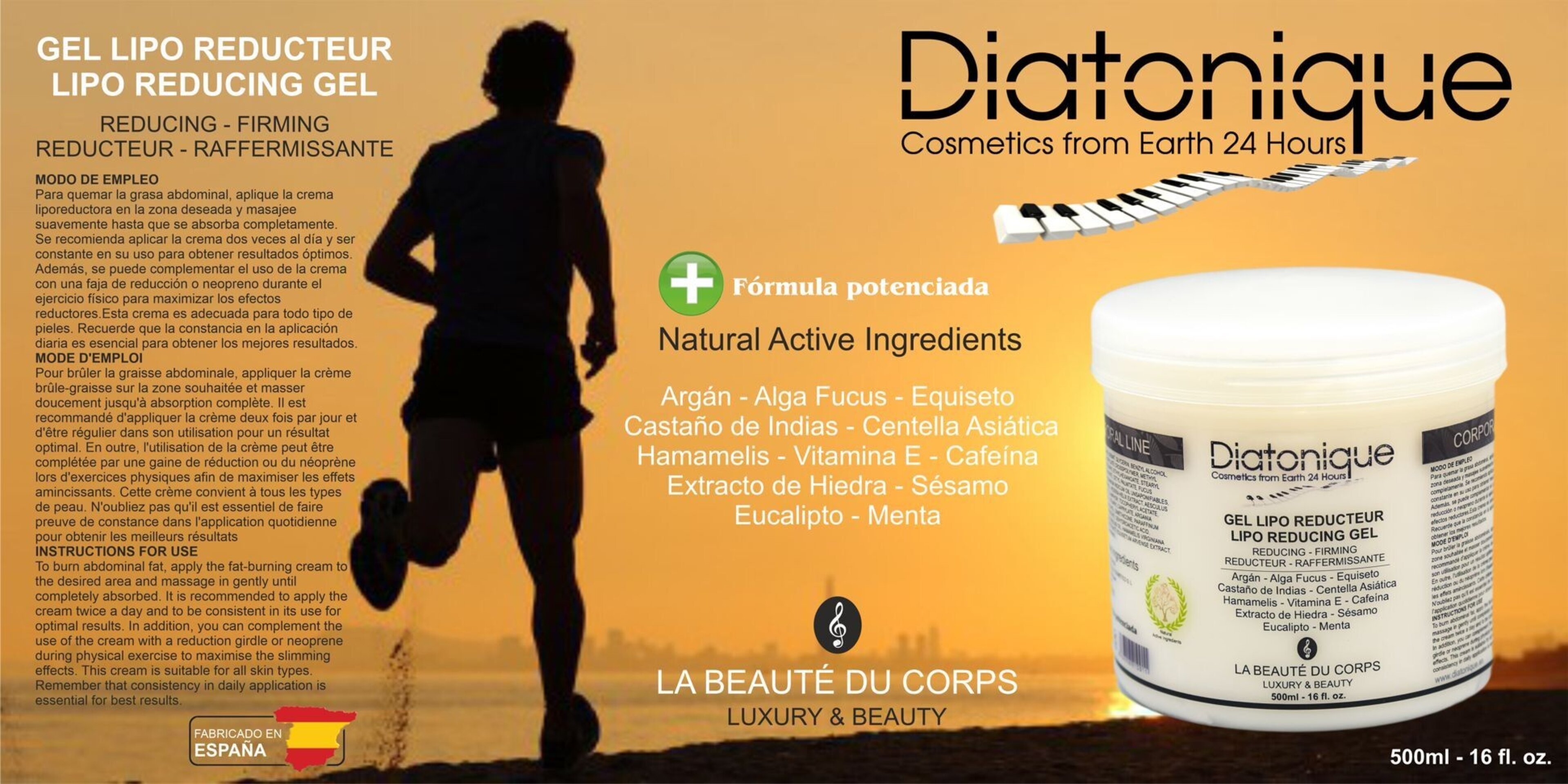 GEL ANTICELULÍTICO REDUCTOR FRÍO CALOR MAS PLUS DIATONIQUE 500 ML - Abdomen - 7