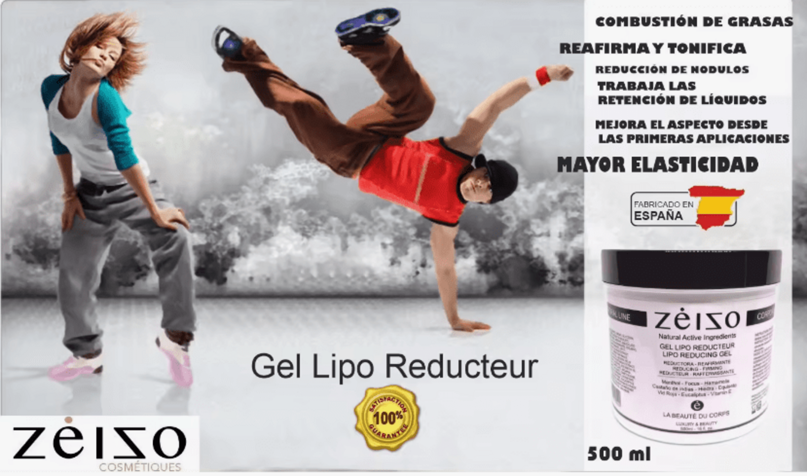 Gel Reductor y Quemagrasas Zeizo 500 ml - Efecto Frío-Calor para Celulitis - 4