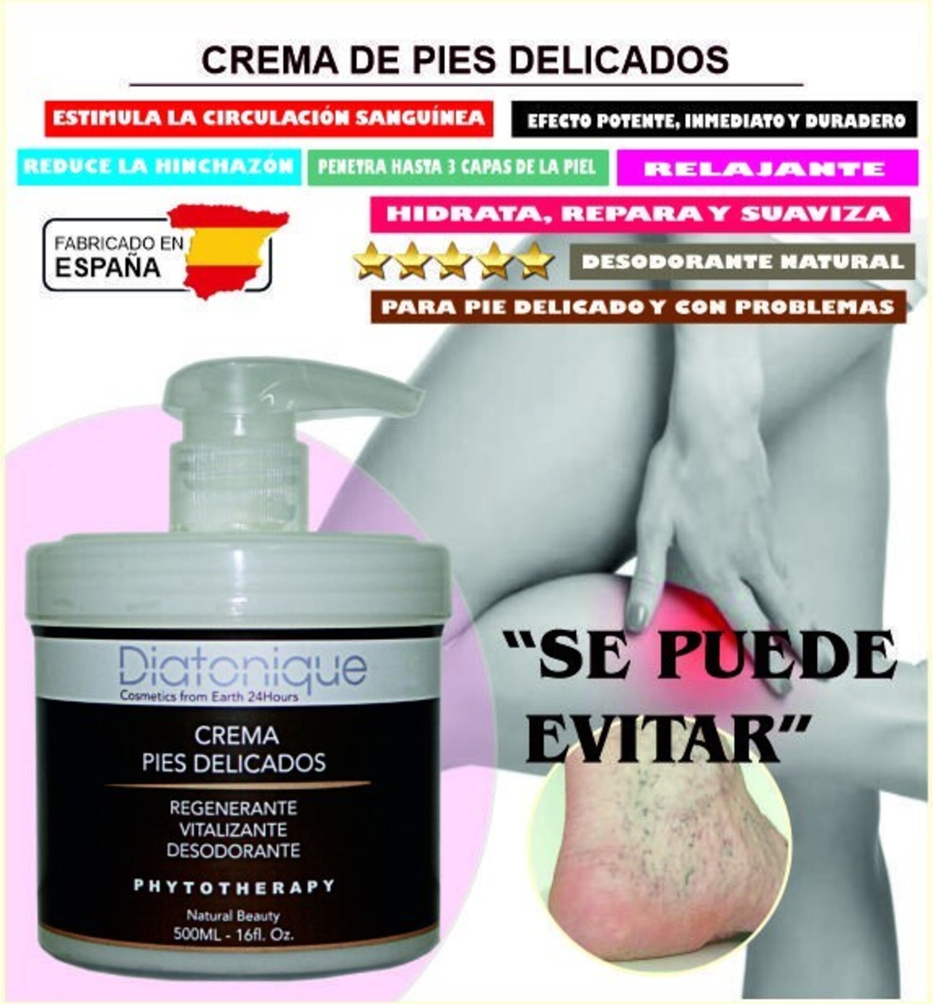 Crema de pies delicados con argán Diatonique - Aromaterapia 500 ml - 2