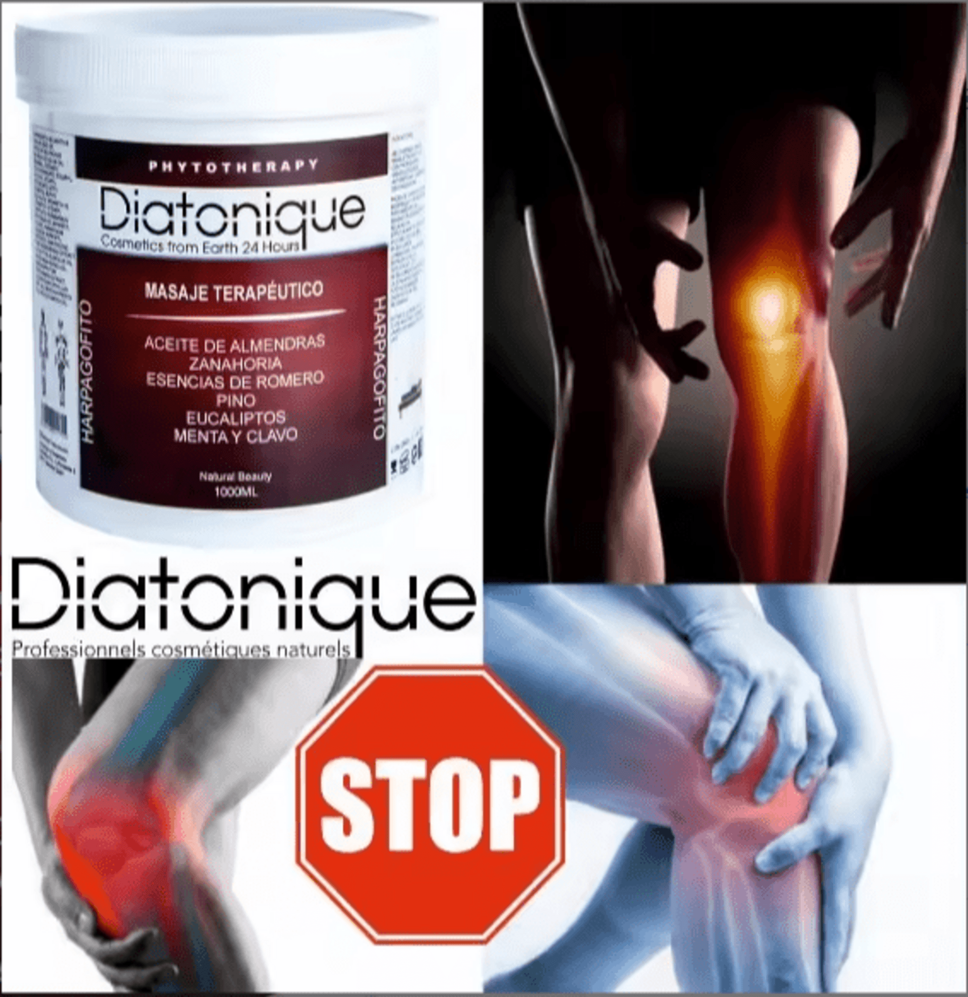 Diatonique Crema Gel masaje profesional con Aceites Esenciales 1000 ml - 5