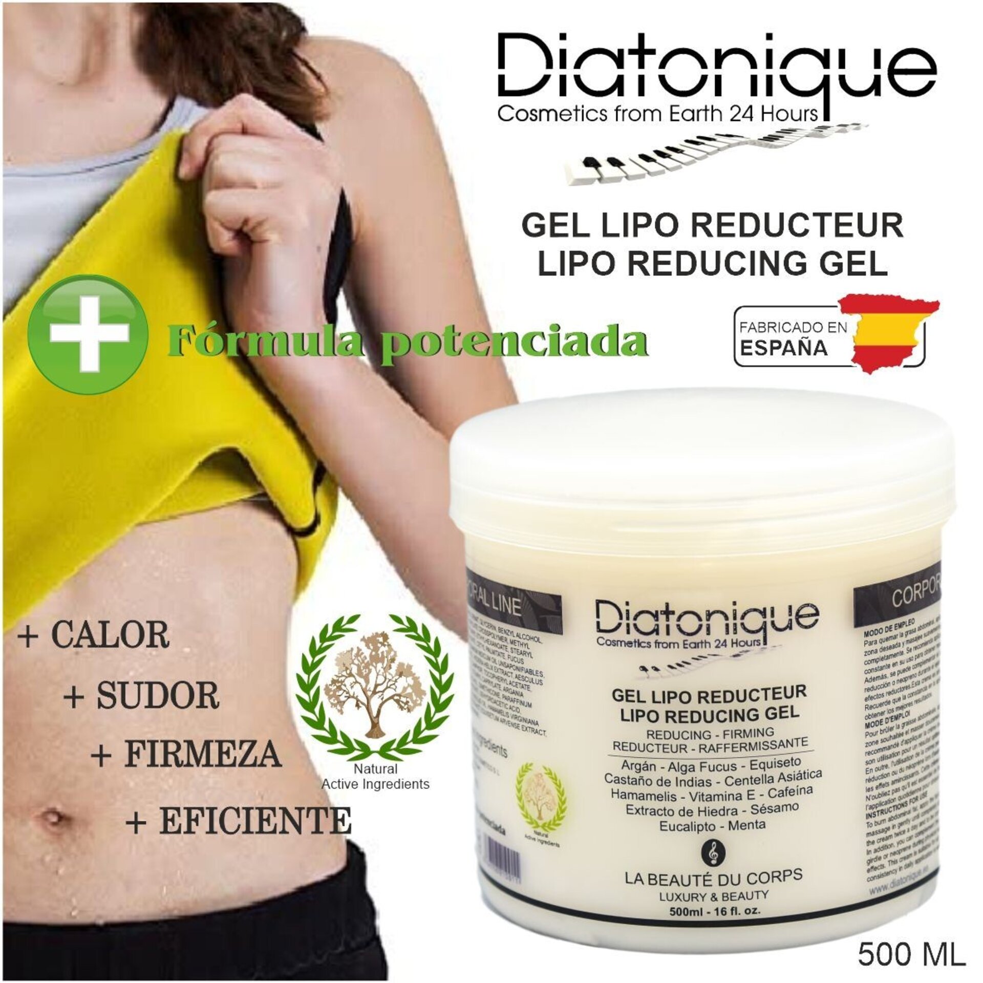 GEL ANTICELULÍTICO REDUCTOR FRÍO CALOR MAS PLUS DIATONIQUE 500 ML - Abdomen - 5