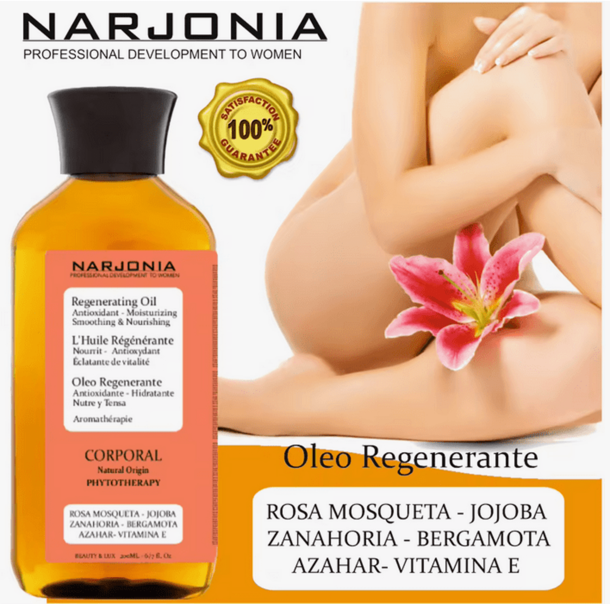 Narjonia Cosmetics - Oleo de Baño Intensivo Regenerador de Naranja. 200 ml - 4