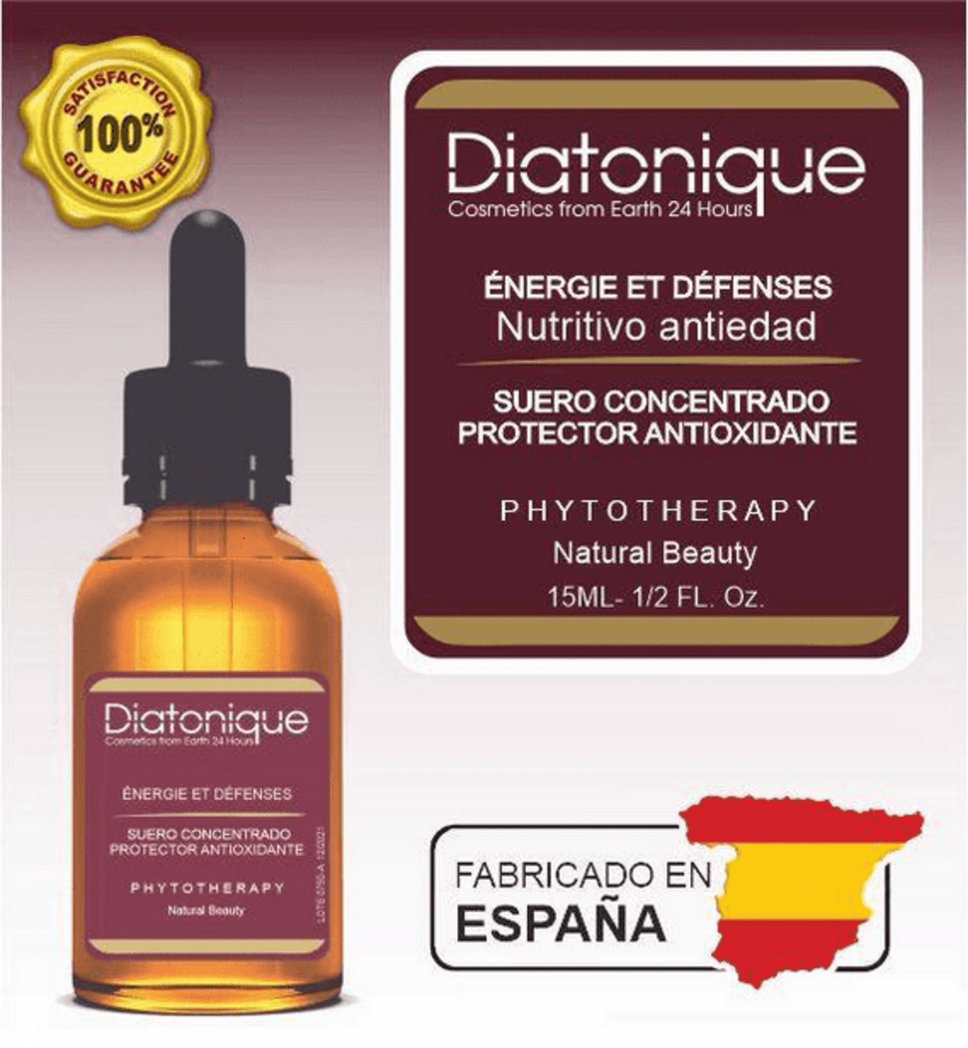 Serum Concentrado Reparador Nutritivo Anti Edad 100% Natural Diatonique 15ml - 4