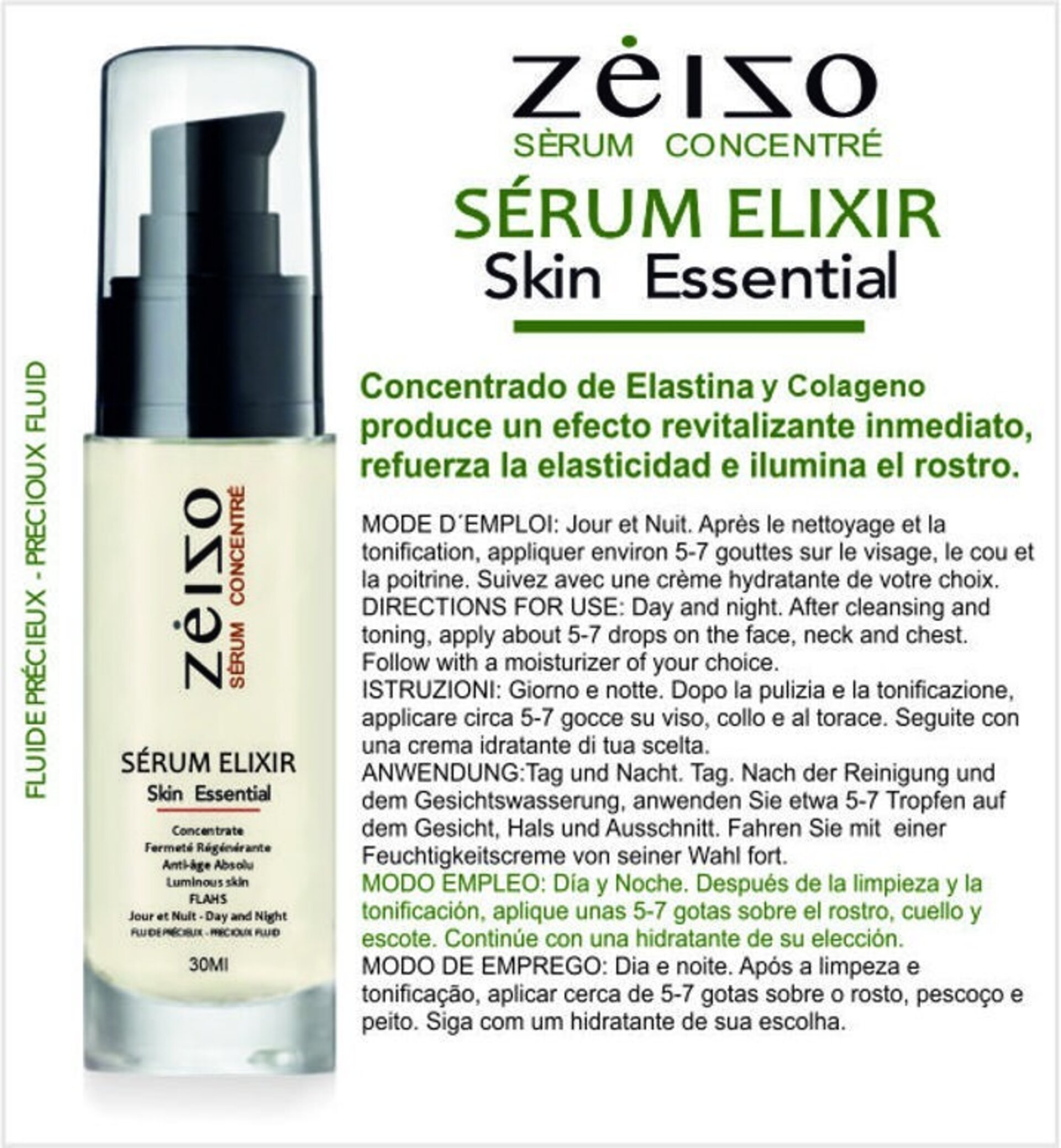 Serum Rejuvenecedor Antiarrugas con Péptidos y Elastina Zeizo - 3