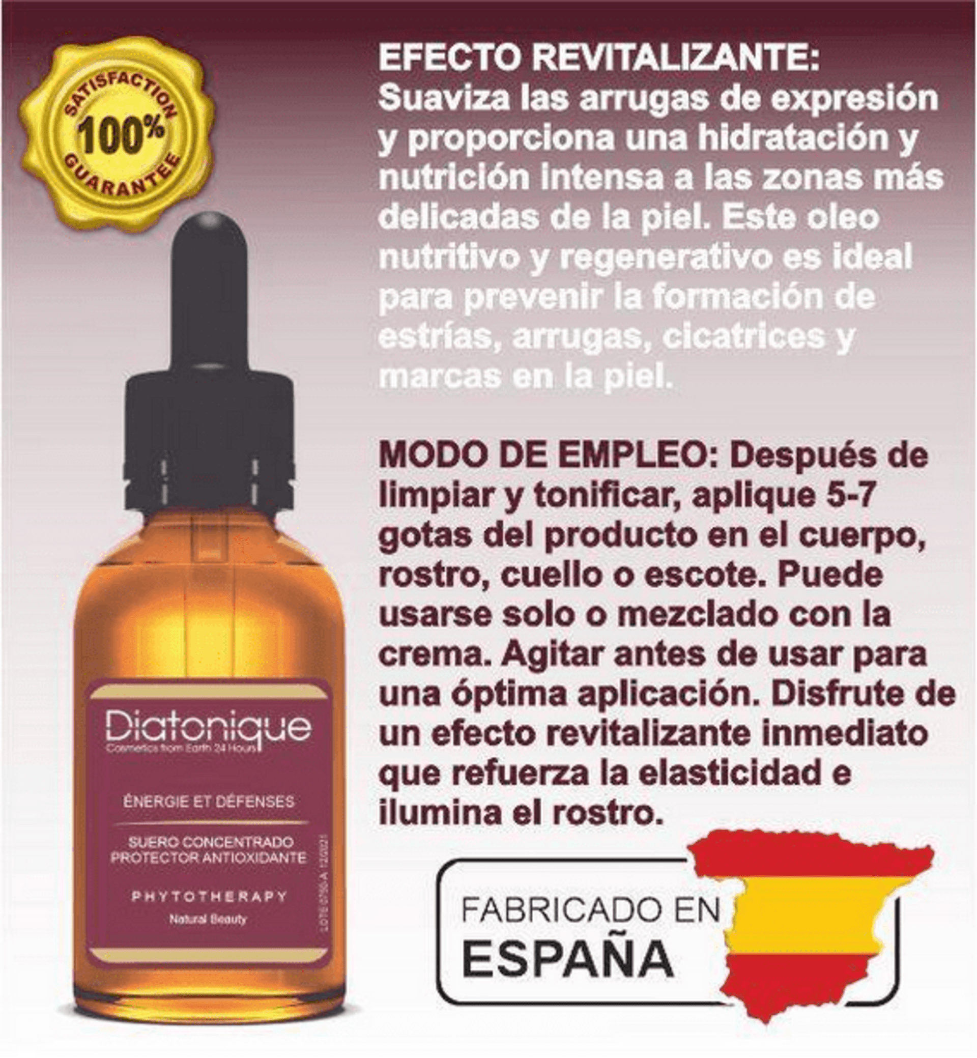 Serum Concentrado Reparador Nutritivo Anti Edad 100% Natural Diatonique 15ml - 3