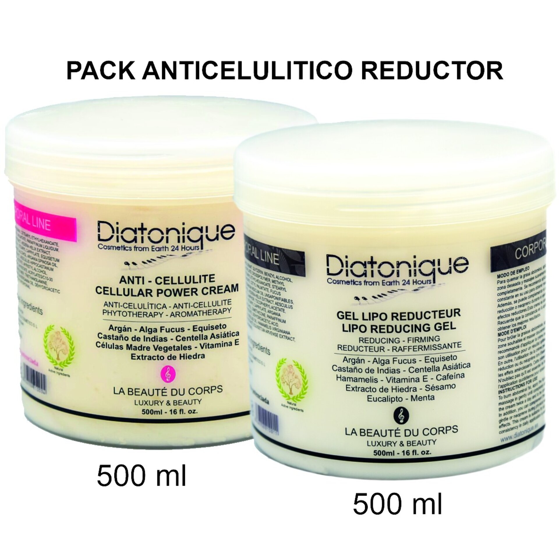 ANTICELULÍTICO REDUCTOR MÁS PLUS DE DIATONIQUE 500+500 ML - PACK DUO - 3