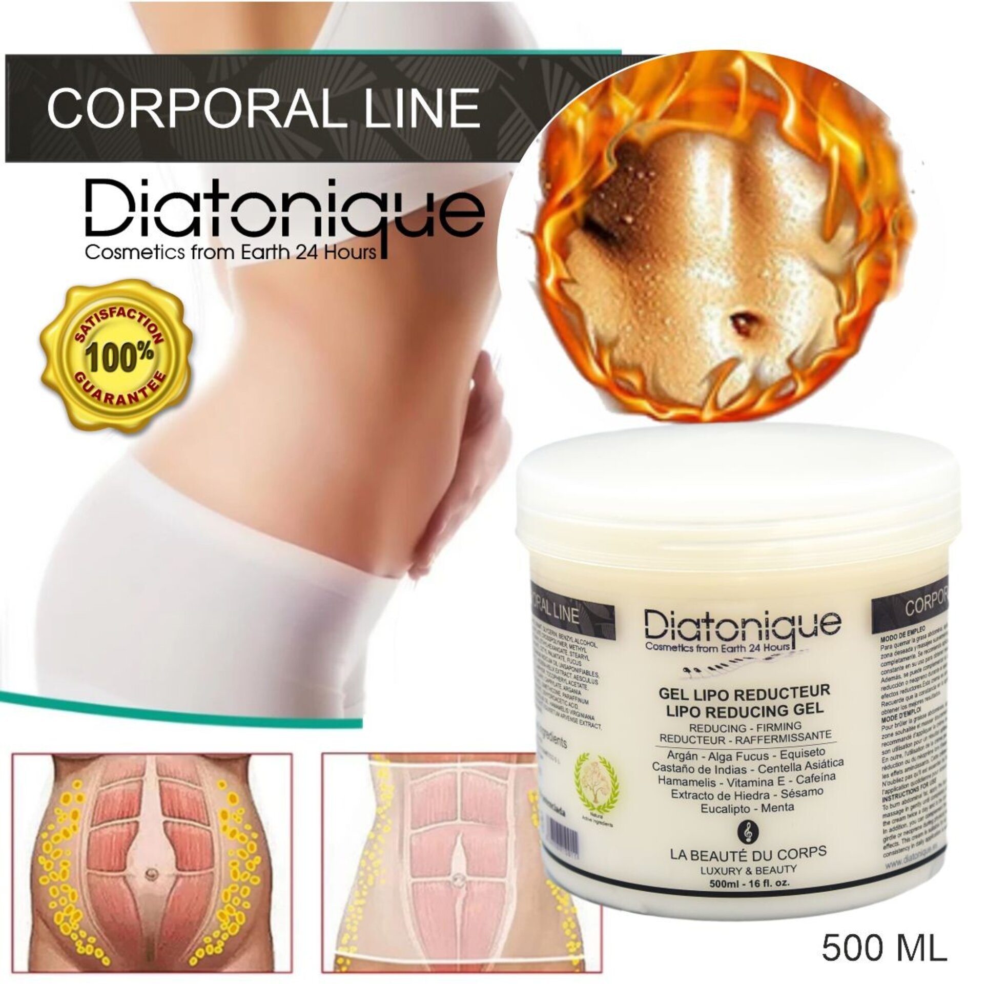 GEL ANTICELULÍTICO REDUCTOR FRÍO CALOR MAS PLUS DIATONIQUE 500 ML - Abdomen - 3