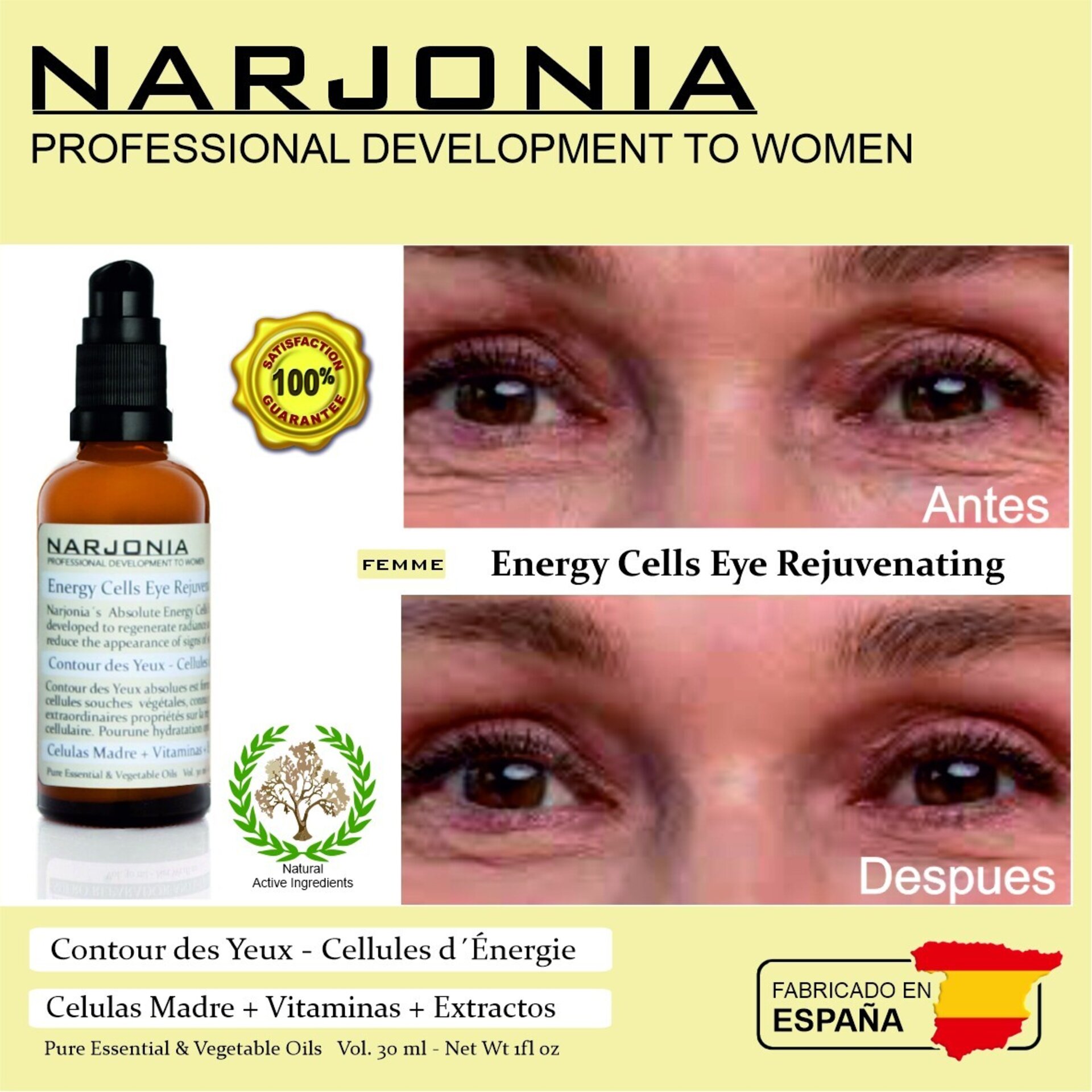 Crema rejuvenecedora de contorno de ojos con celulas madre energeticas - 2