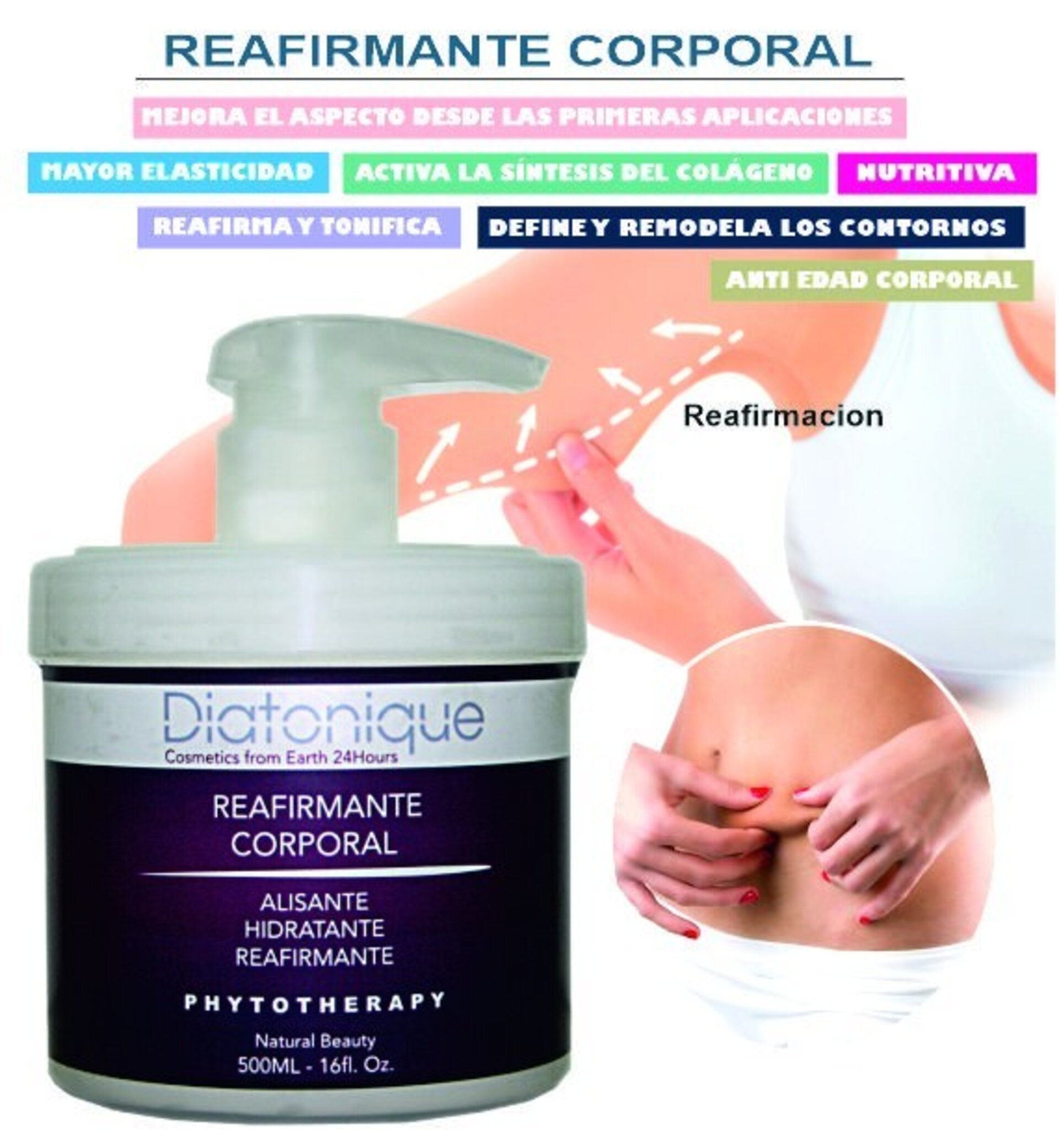 Crema reafirmante corporal profesional 500 ml - Diatonique - Acción inmediata - 3