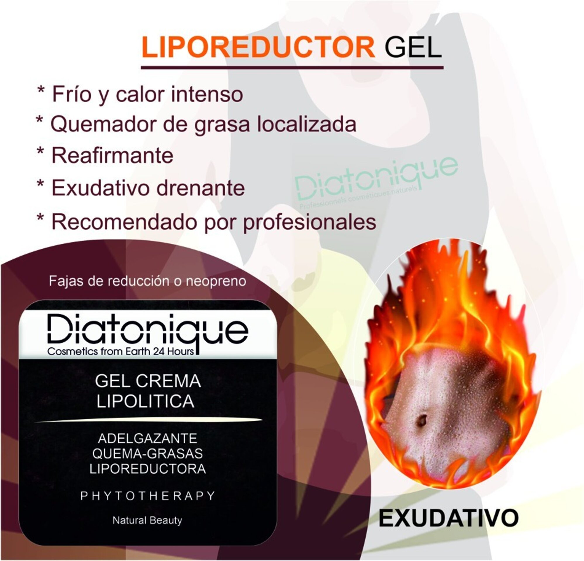 Gel Slim Liporeductor Quema Grasas - Diatonique - Vientre Plano - 1000 ML - 4