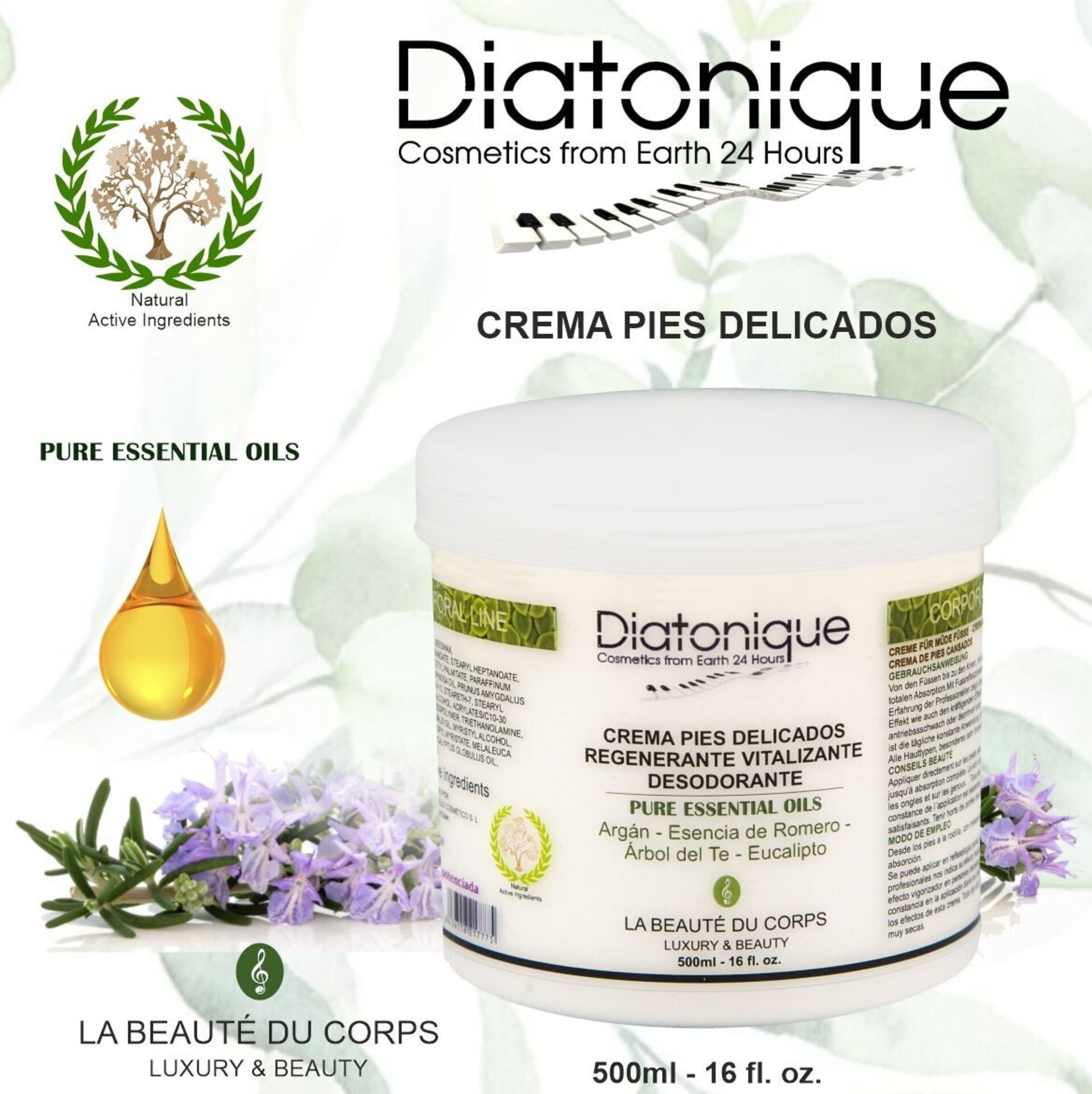 Crema para Pies Delicados Mas Plus de Diatonique 500 ml - 3