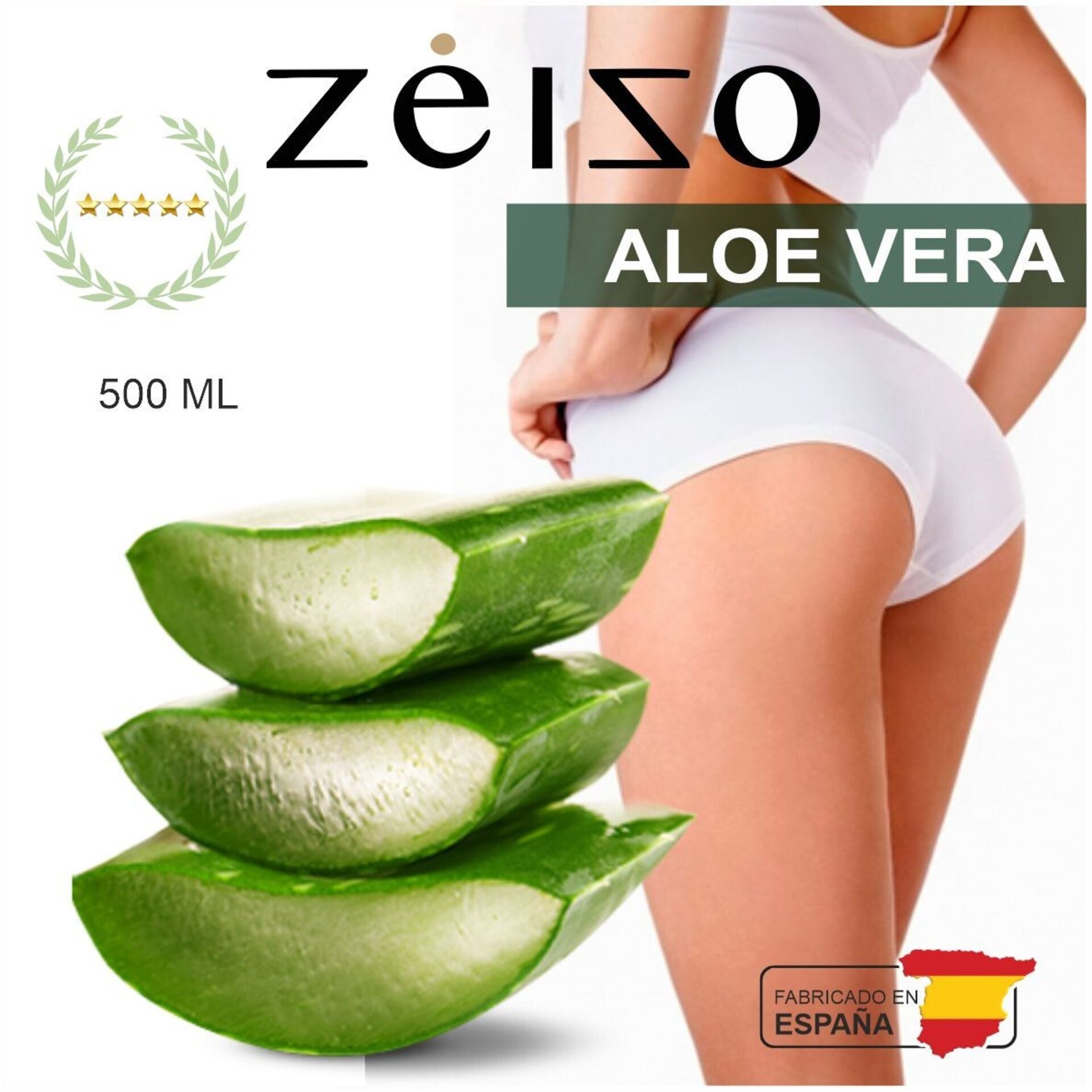 Gel Aloe Vera Verde Zeizo para Hidratación Intensa y Cuidado Natural de la Piel - 2