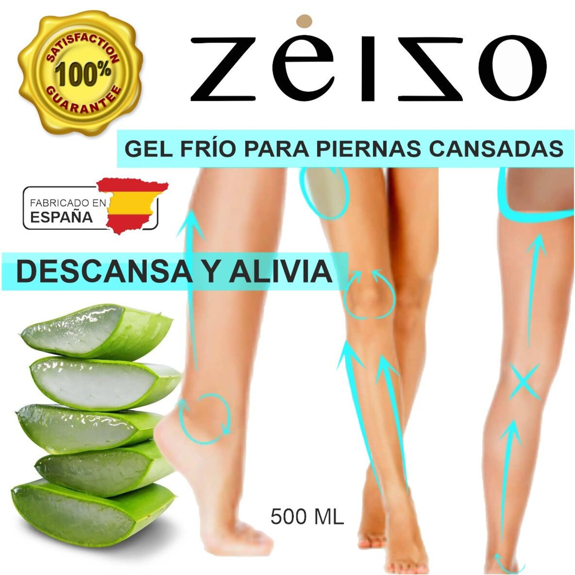 Gel descongestivo con efecto frio para piernas cansadas Zeizo - 2